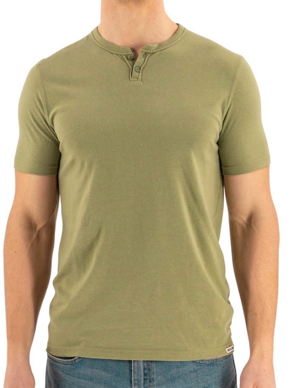 NWOT Men's Olive Short Sleeve Henley Polo